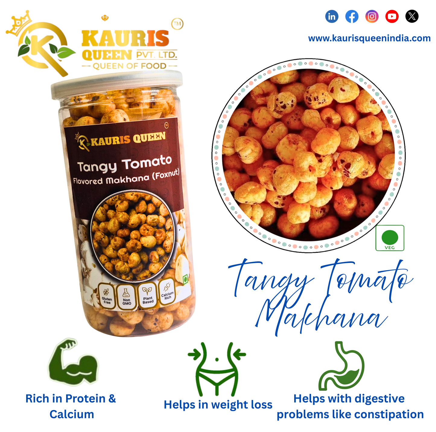 Tangy Tamato Flavoured makhana (Foxnut)