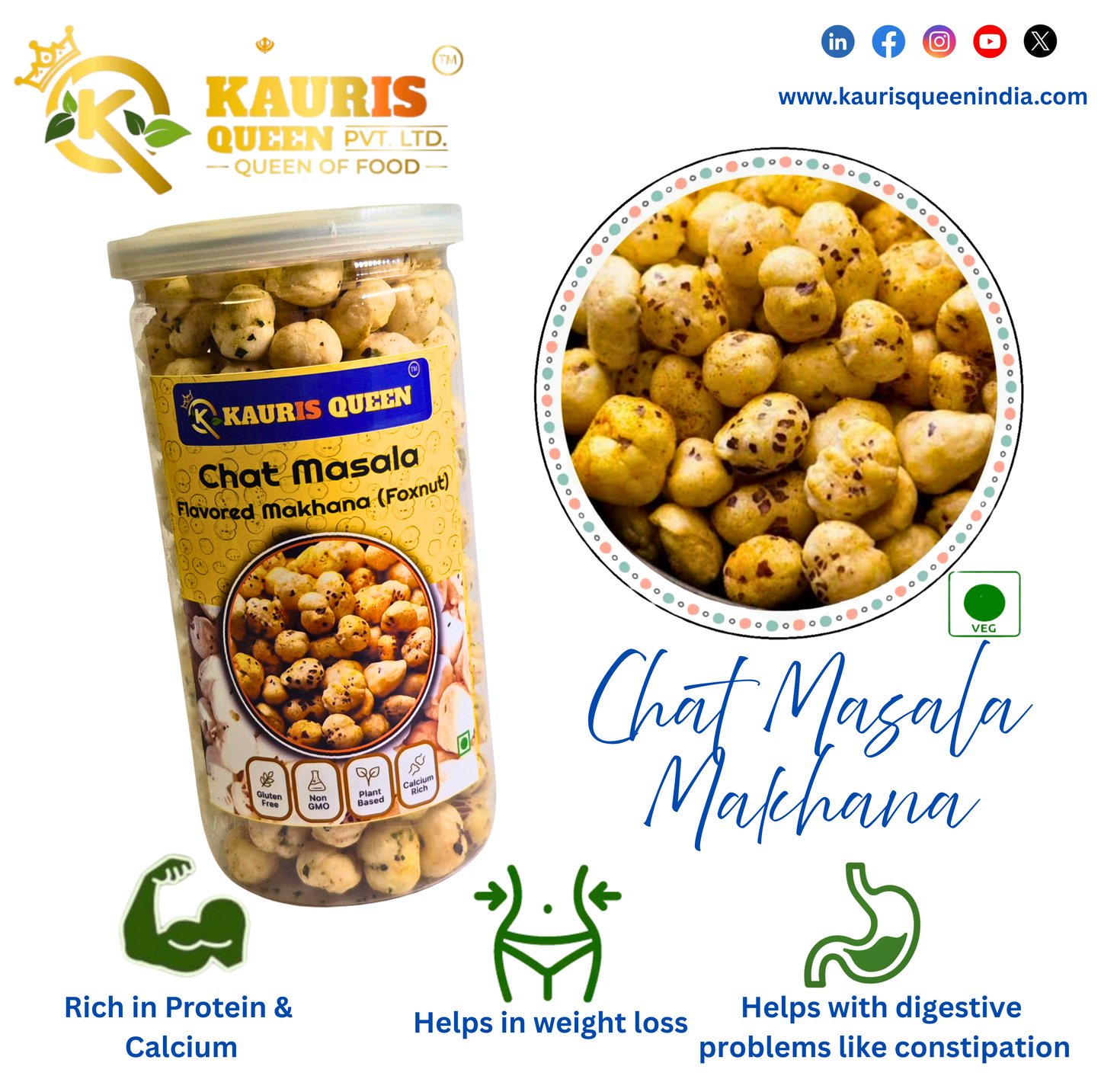 Chat Masala Flavored Makhana (Foxnut)