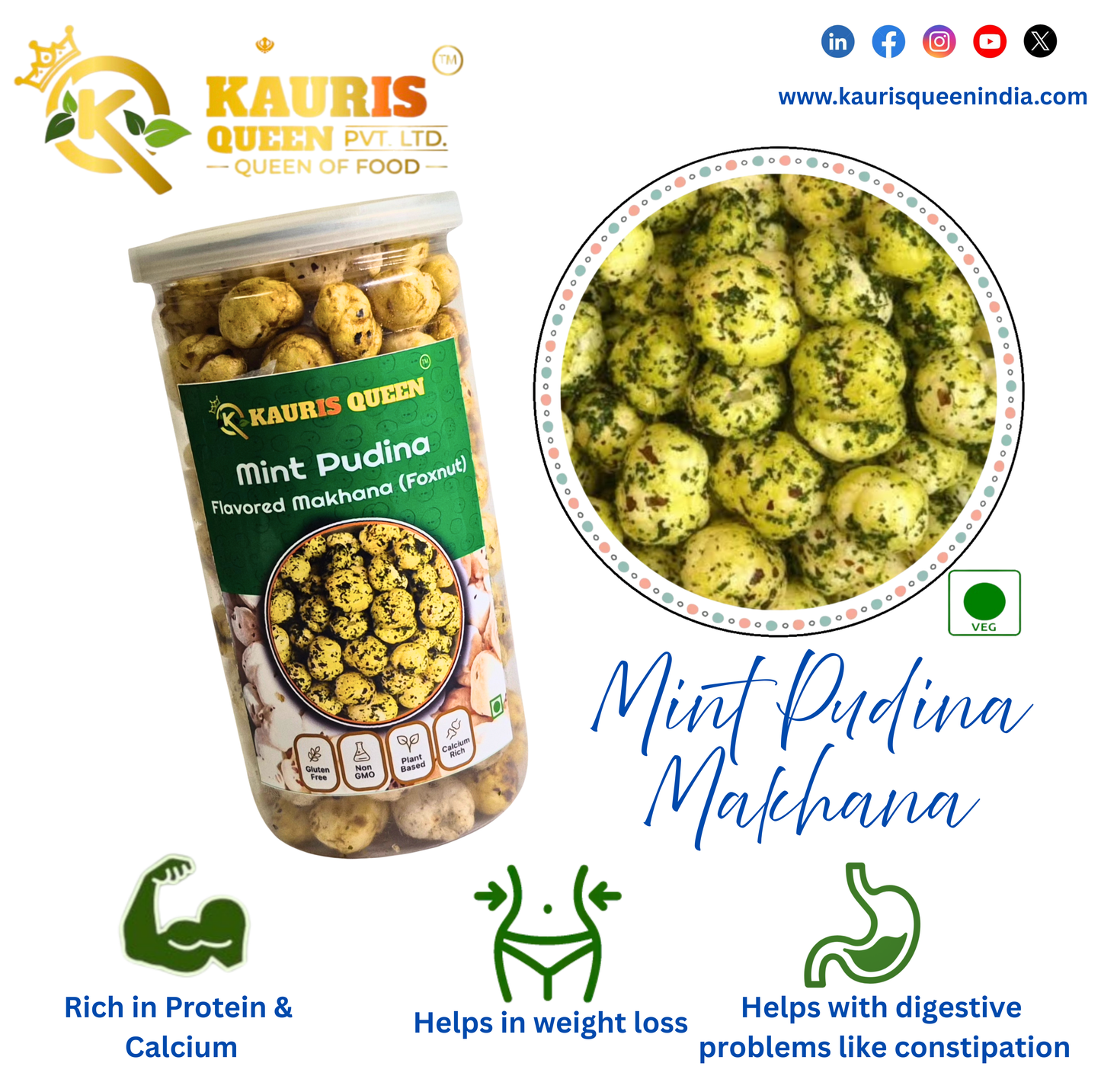 Mint Pudhina Flavored Makhana (Foxnut)